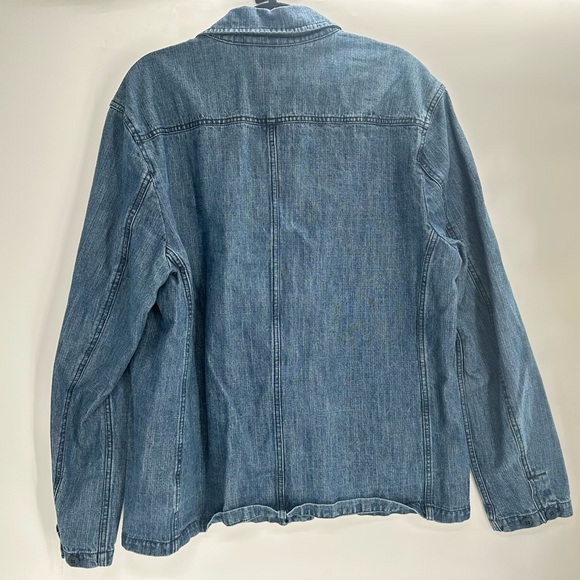 FAHERTY Denim Chore Jacket Pockets Utility Lagenlook Size XL - Picture 5 of 9